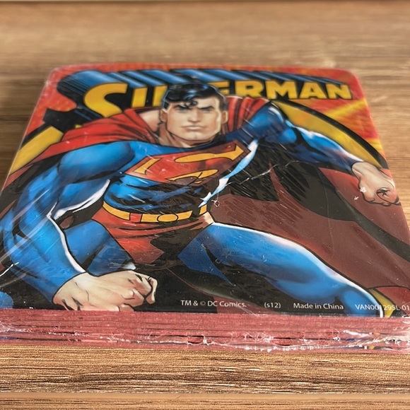 NIP Set of 6 DC Comics Superman Beverage Square Beer Drink Coasters Mats 4"x 4” - Picture 3 of 3